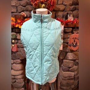Women's Quilted Vest in Light teal